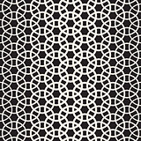 Circle Overlapping Shapes Lattice. Vector Seamless Black and White Pattern.
