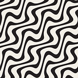 Wavy Lines Hand Drawn Pattern. Abstract Freehand Background Design