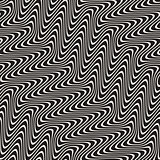 Wavy Lines Marbelling Effect. Vector Seamless Black and White Pattern.