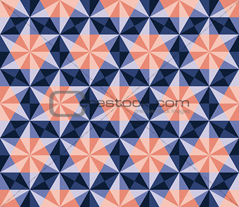 Vector Seamless Blue Pink Navy Hexagonal Triangles Rhombus Pattern