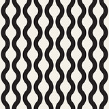 Vector Seamless Black And White Wavy Lines Pattern