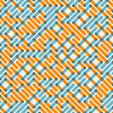 Vector Seamless Blue Orange Intersecting Lines Grid Maze Pattern