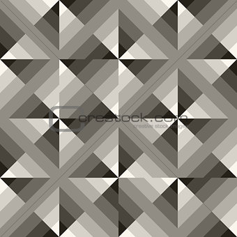 Vector Seamless Black  White Geometric  Square Gradient Diagonals Pattern