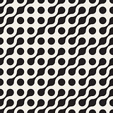 Vector Seamless Black  White Rounded Circle Metaball Pattern