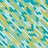 Vector Seamless Parallel Geometric Rectangle Diagonal Lines Pattern In Teal and Yellow