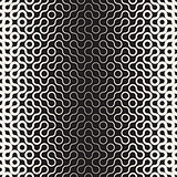 Vector Seamless Black and White Round Line Gradient Halftone Truchet Pattern