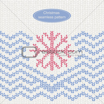 Vector Christmas knitted seamless pattern