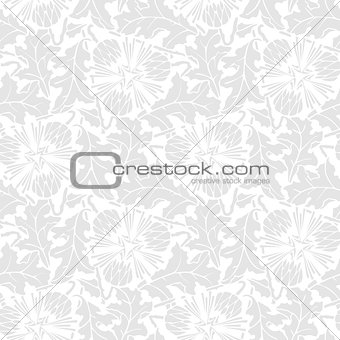 Seamless pattern of stilized leaf and flower. 