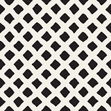 Vector Seamless Black and White Hand Drawn Rhombus Pattern