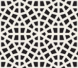 Vector Seamless Black and White Hexagon Lines Pattern