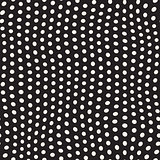 Vector Seamless Black And White Irregular Polka Dots Distorted Pattern