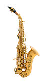 Golden Saxophone Isolated on White Background