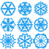 Set of snowflakes on a white background. Vector illustration