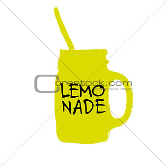 Cup with lemonade, sketch for your design