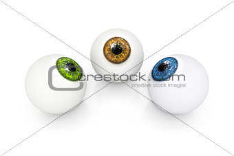brown green and blue eyeball