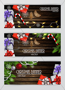 Christmas New Year web banner set