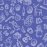Christmas objects and elements seamless pattern