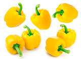 Yellow pepper isolated on white background. With clipping path