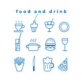 Set of vector food and drink icons