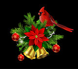 Christmas decoration evergreen trees and bells