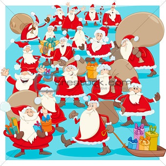 christmas santa claus group cartoon