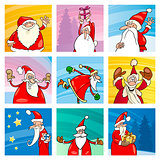 Christmas cartoon Santa elements set