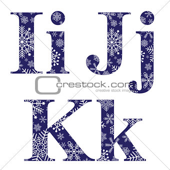 Uppercase and lowercase letters I and K 