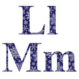 Uppercase and lowercase letters L and M 