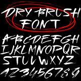 Hand drawn font. Brush stroke alphabet. Grunge style