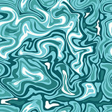 Natural blue marble imitation seamless pattern. Trendy backdrop with blue acrylic drips on white background. Paint waves and vortexes stone texture.