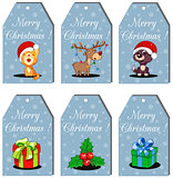 Christmas Gift Tags and Labels.  illustration with lettering