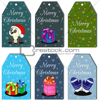 Christmas Gift Tags and Labels.  illustration with lettering