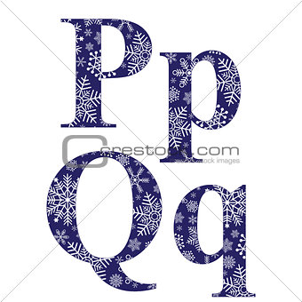 Uppercase and lowercase letters P and Q 