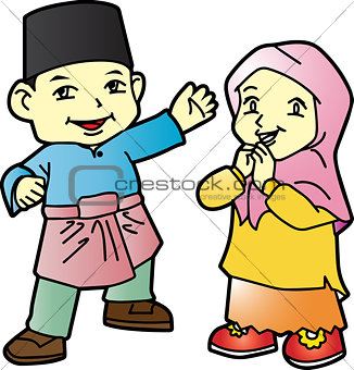 Melayu children in Patani-03, cartoon