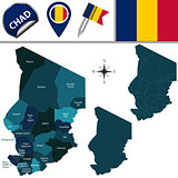 Map of Chad with Named Regions