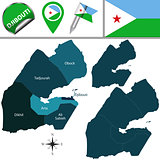 Map of Djibouti with Named Regions