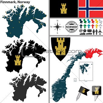 Map of Finnmark, Norway