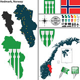 Map of Hedmark, Norway
