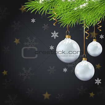 Christmas card with white decoration