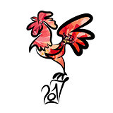 Rooster chinese new year design graphic