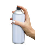 Spray aerosol in female hand