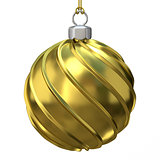 Gold Christmas ball. 3D