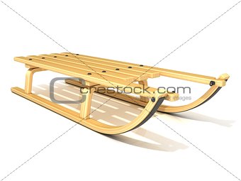 Wooden sledge, 3D