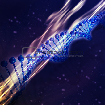 3D DNA strand medical background