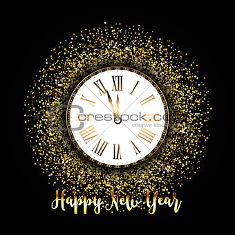 Happy New Year background with gold glitter