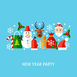 New Year Party Greeting Concept