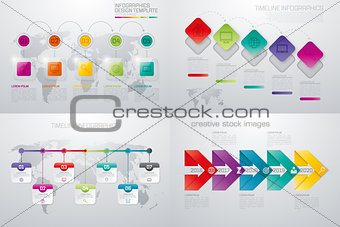 Set with infographics