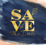 Poster wedding save date blue