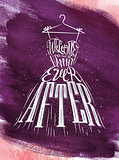 Poster wedding dress violet