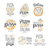 Italian Pizza Fast Food Promo Labels Collection